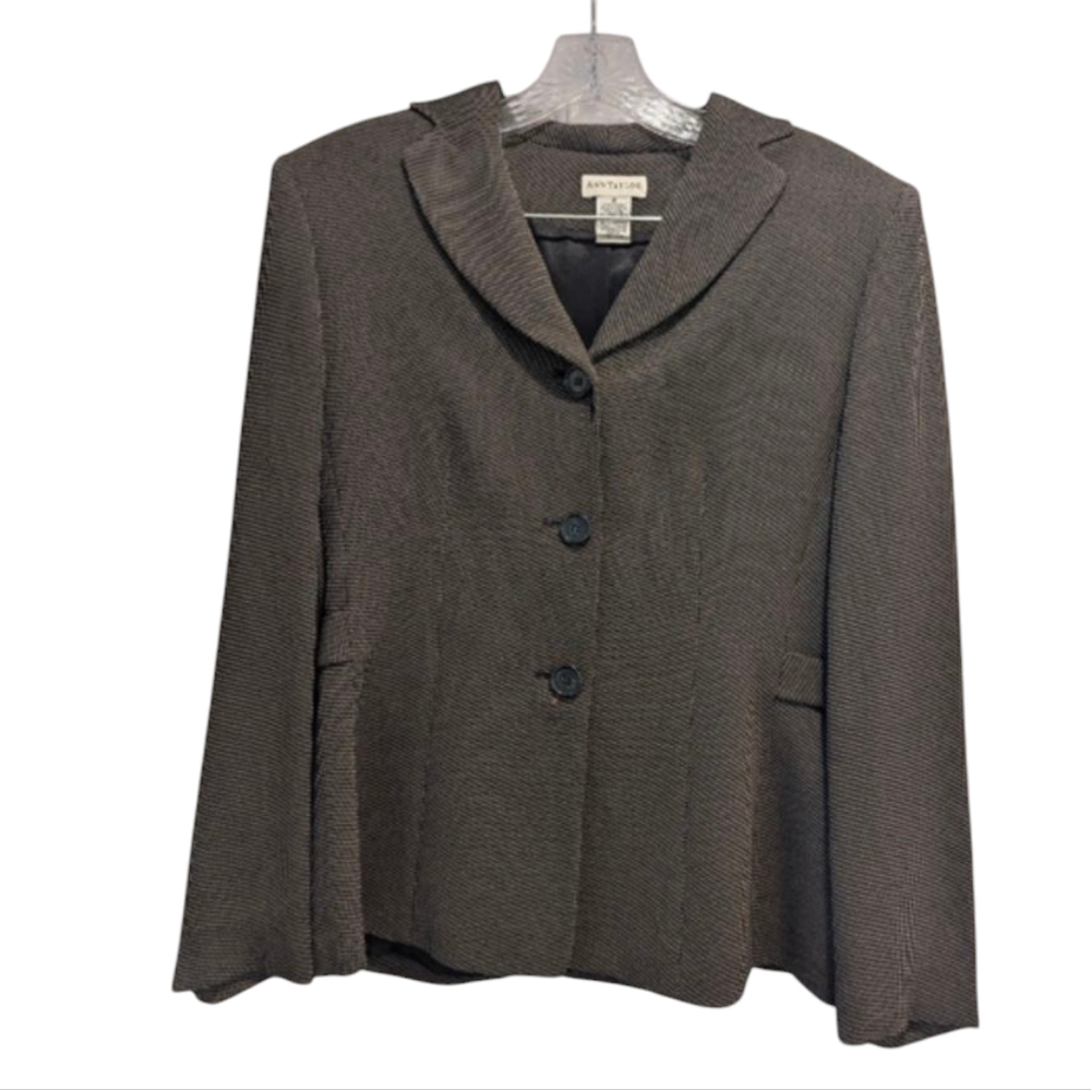 Ann Taylor Loft Women's Blazer Brown Wool Blend Jacket Sz 6 *GUC